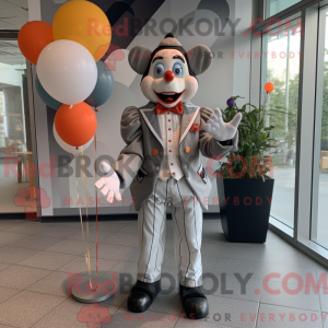 Gray Clown mascot costume...