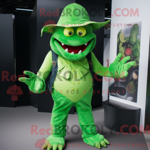 Green Devil maskot kostume...