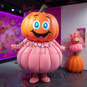 Pink Pumpkin mascot costume...