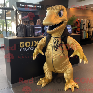 Gold Allosaurus maskot...