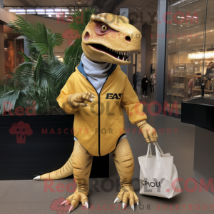 Gold Allosaurus maskot...