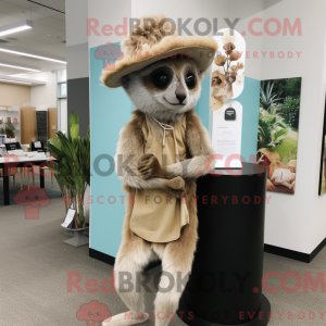 Tan Lemur-maskotdraktfigur...