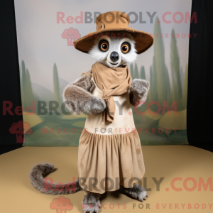 Tan Lemur-maskotdraktfigur...