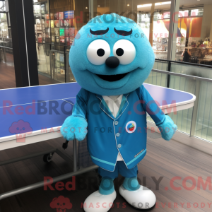 Cyan Ping Pong Bord maskot...