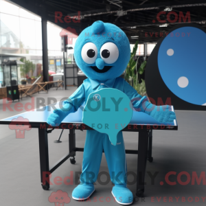 Cyaan pingpongtafel...