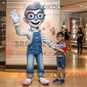 Sølv Acrobat maskot drakt...