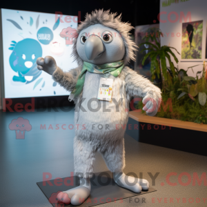 Silver Kiwi mascot costume...