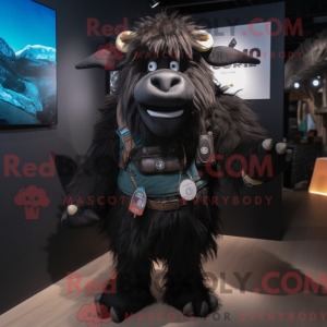 Black Yak mascot costume...