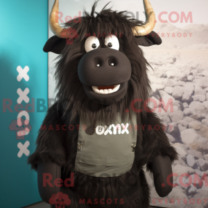 Black Yak mascottekostuum...