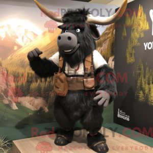 Black Yak mascot costume...