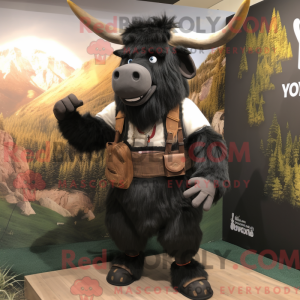 Black Yak mascottekostuum...