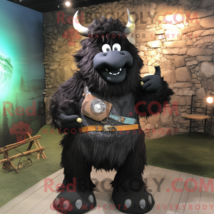 Black Yak mascottekostuum...