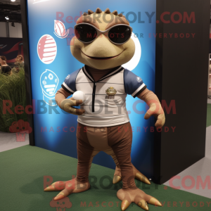 Brown Lizard mascot costume...