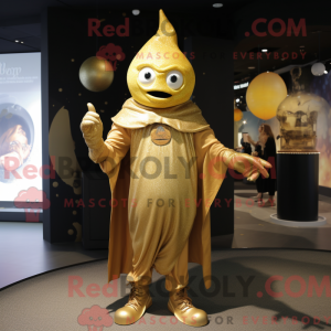 Gold Witch mascot costume...