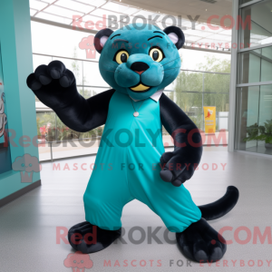 Teal Panther mascot costume...