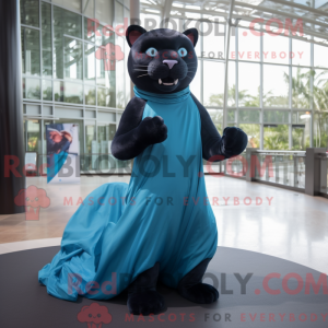 Teal Panther mascot costume...