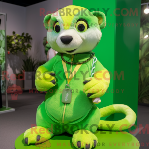 Lime Green Ferret mascot...