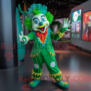 Green Clown mascot costume...