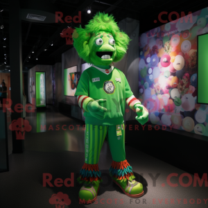 Green Clown mascot costume...
