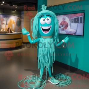 Teal Spaghetti mascot...