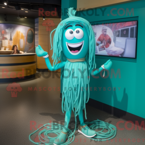 Teal Spaghetti Maskottchen...