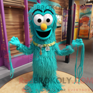 Teal Spaghetti Maskottchen...