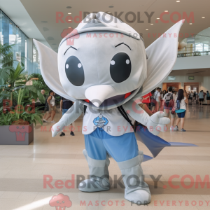Silver Manta Ray mascot...