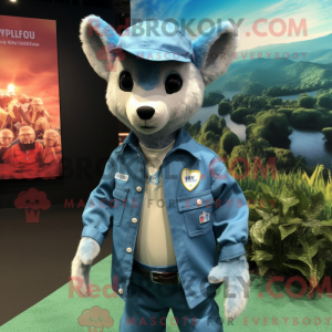 Cyan Dingo maskot kostume...