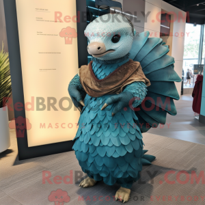 Teal Pangolin mascot...