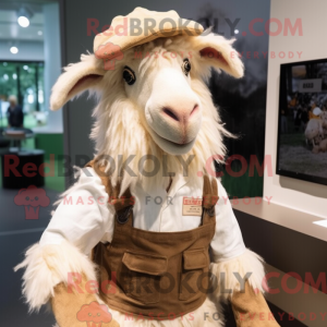 Tan Angora Goat mascot...