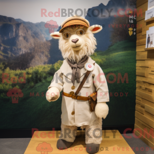 Tan Angora Goat mascot...