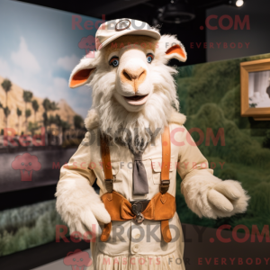 Tan Angora Goat mascot...