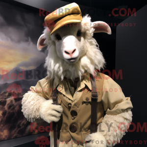 Tan Angora Goat mascot...