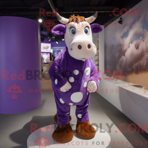 Lilla Jersey Cow maskot...