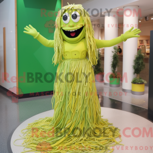 Limegrøn Spaghetti maskot...