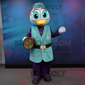 Teal Dim Sum mascot costume...