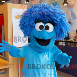 Blue Paella mascot costume...