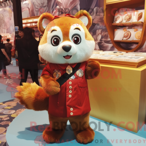 Beige Red Panda mascot...