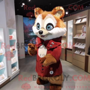 Beige Red Panda mascot...