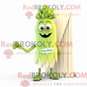 Cream Celery mascot costume...