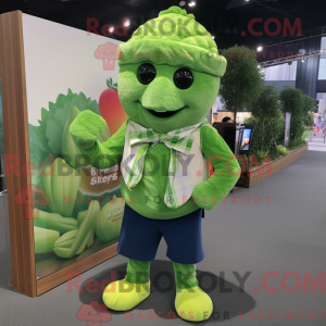 Limegrøn broccoli maskot...