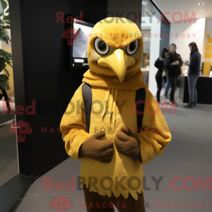 Gold Falcon mascot costume...