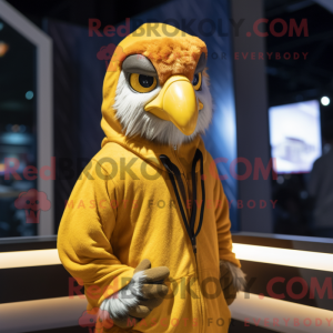Gold Falcon maskot kostume...