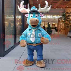 Sky Blue Elk maskot...