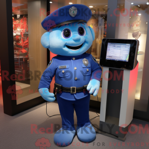 Blue Police Officer mascot...