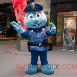 Blue Police Officer mascot...