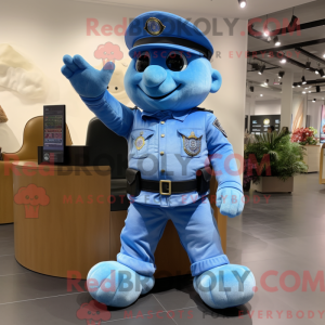 Blå politibetjent maskot...