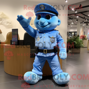 Blauer Polizist Maskottchen...