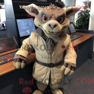 Tan Gargoyle maskot kostume...