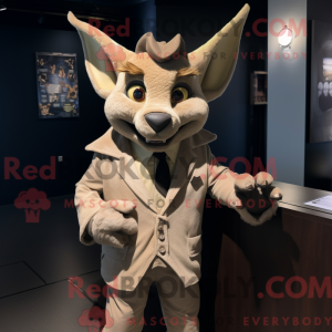 Tan Gargoyle maskot kostume...